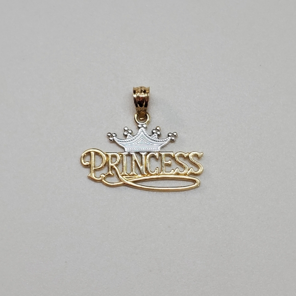 Princess 14k Gold Pendant Charm NEW Vintage Crown Girls Gift Daughter Sweet 16 - Picture 1 of 11